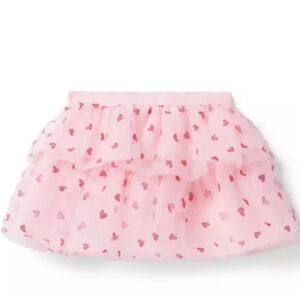 Janie And Jack Pink Heart VALENTINE Tulle Skirt